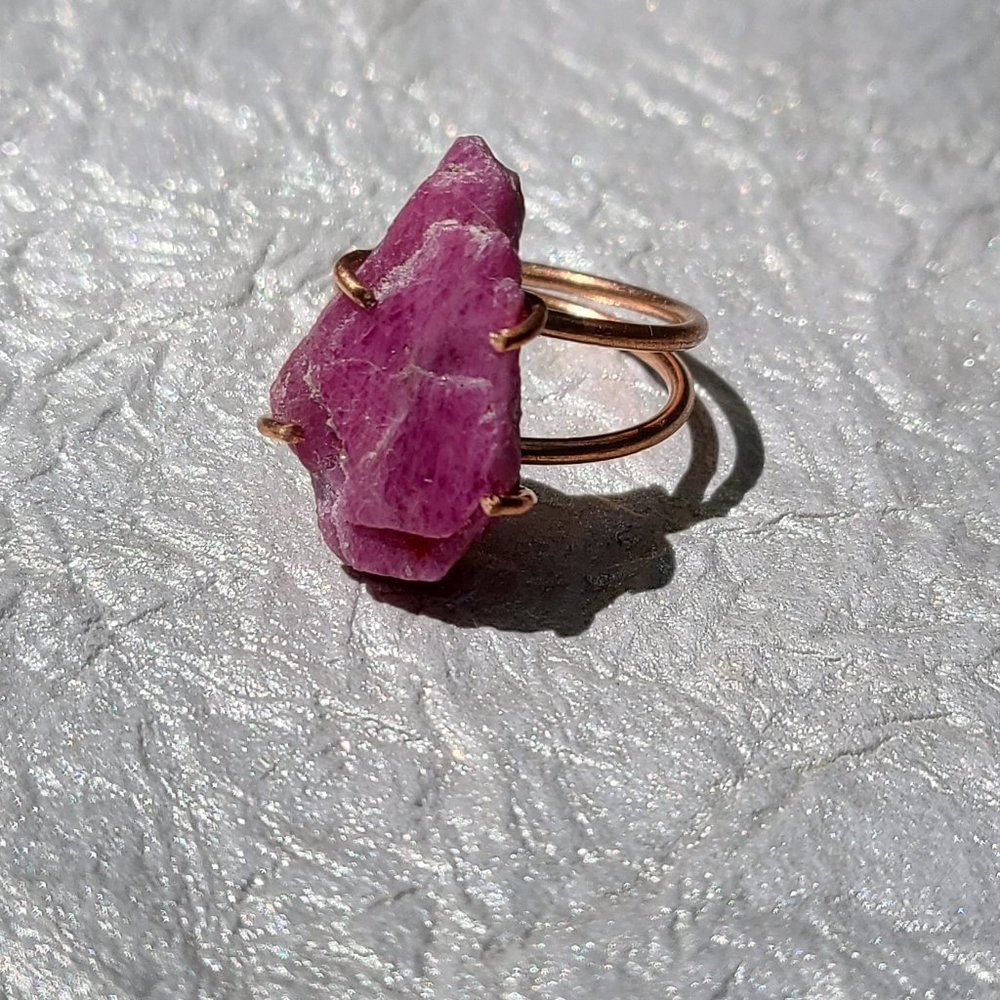 Ruby Copper Adjustable Ring-Rare jewelry Ring-Copper Healing jewelry